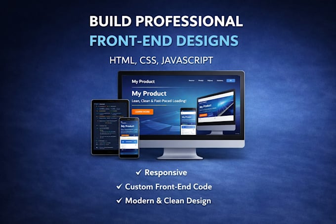build professional front end designs with HTML CSS js