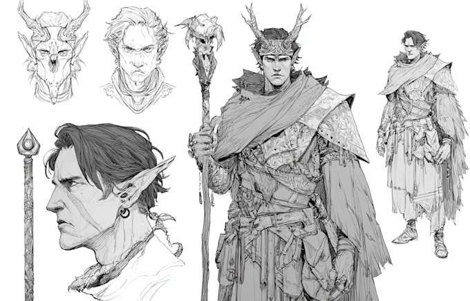 draw dnd character design