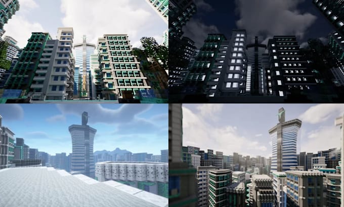 build custom minecraft city map medieval fantasy castles lobby spawn as builders