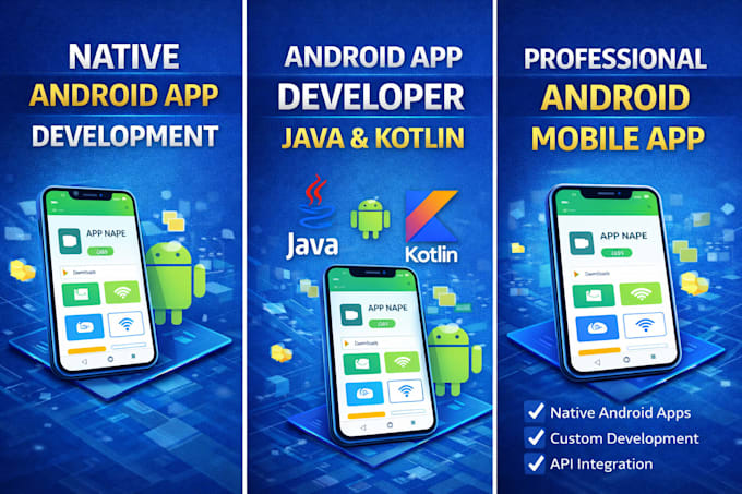 develop native android app using java or kotlin
