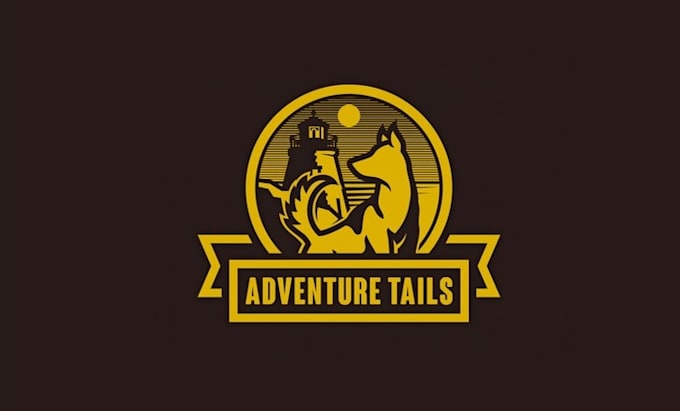 design adventure tails dog training and walking logo