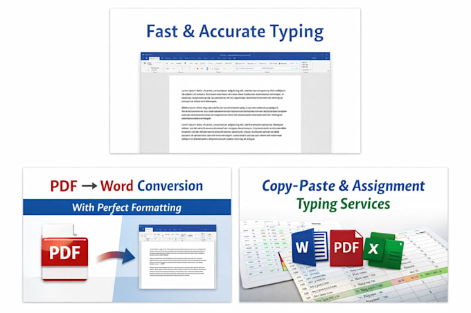 typing, copypaste, pdf to word ,data entry