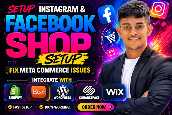 setup instagram shop, facebook shop and fix meta issues