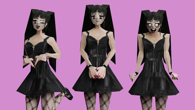 create low poly ps1 style characters