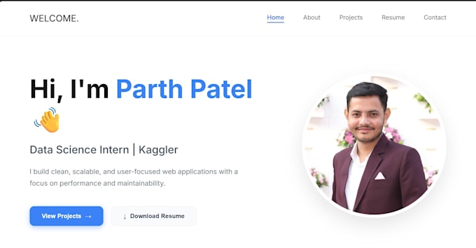 build a stunning animated portfolio website using react