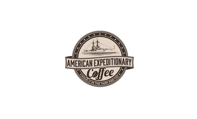 design a vintage military logo for american coffee