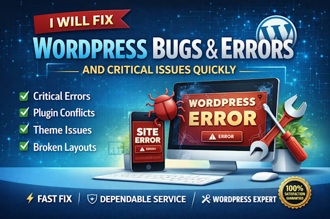 fix wordpress bugs, errors, and critical issues quickly