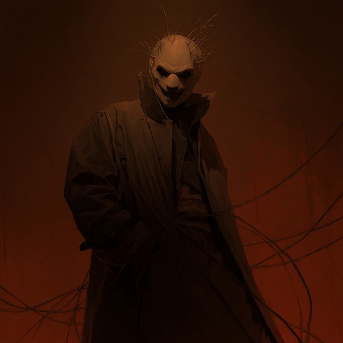 make a dark  horror art illustration