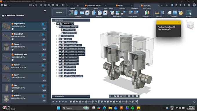 do 3d modelling for 3d printing, 2d technical drawing and prototyping