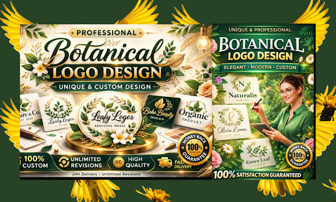 create minimalist botanical logo in boho style