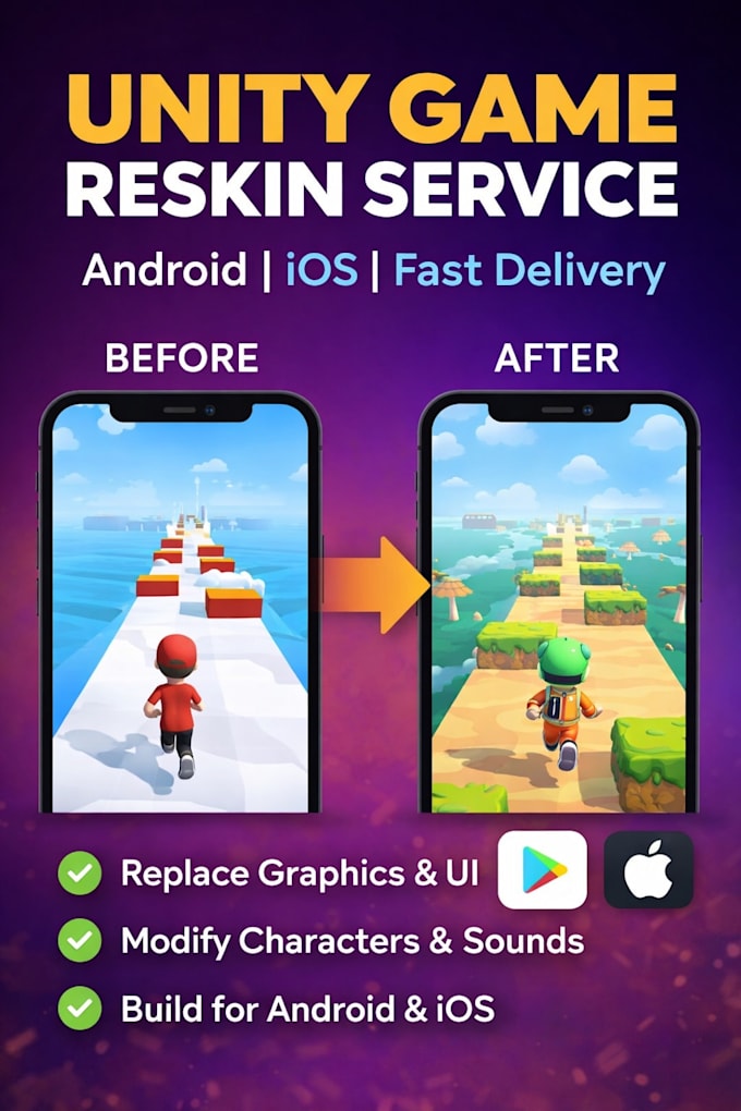 reskin your unity mobile game for android and ios