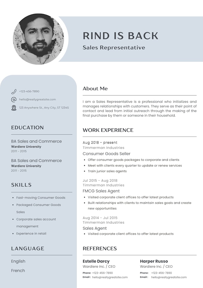 make impressive professional resume design and cv design
