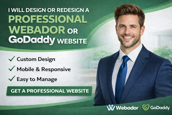 design or redesign a professional webador or godaddy website