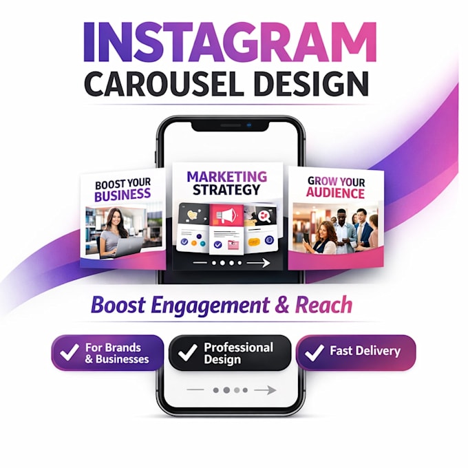 design professional instagram carousel posts for business and bands