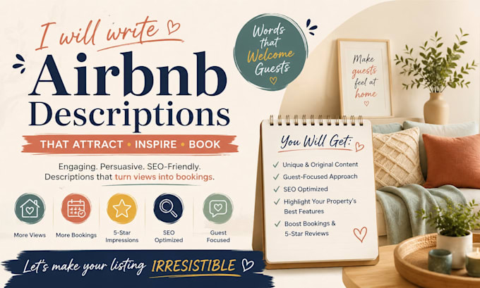 write a complete custom airbnb listing description for your property