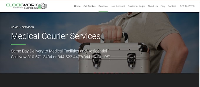 design a medical logistics website with booking system