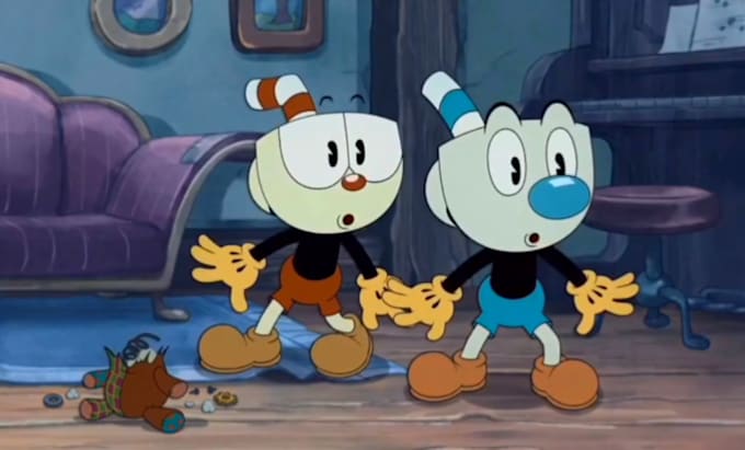 do 2d rubber hose animation, 2d cuphead animation, vintage 1930s cartoon