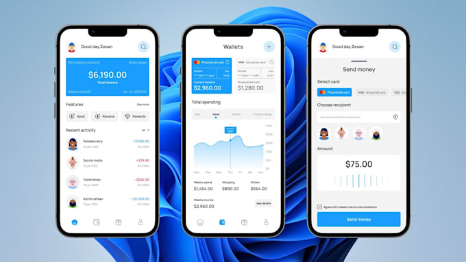 develop fintech app, finance app, neobank app, loan payment app, wallet app