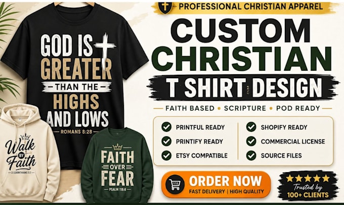 design custom christian t shirt, faith based apparel, and scripture typography