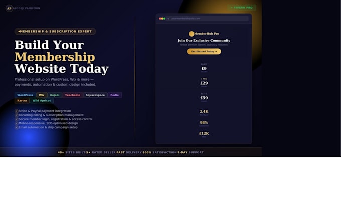 setup wix wordpress membership leee membership subscription website development