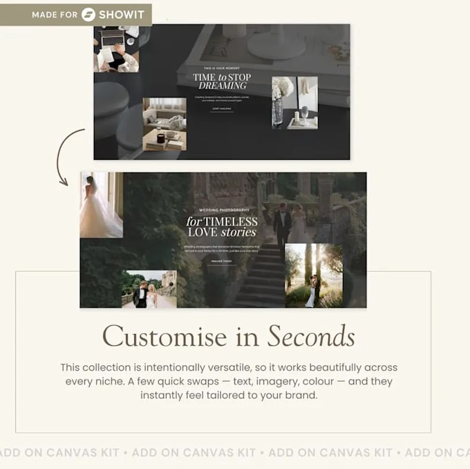 design, redesign and customize showit website