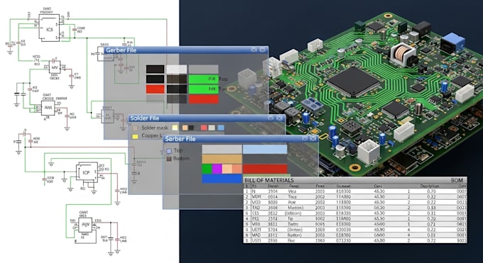 design pcb circuit pcb design pcb schematic gerber files and bom
