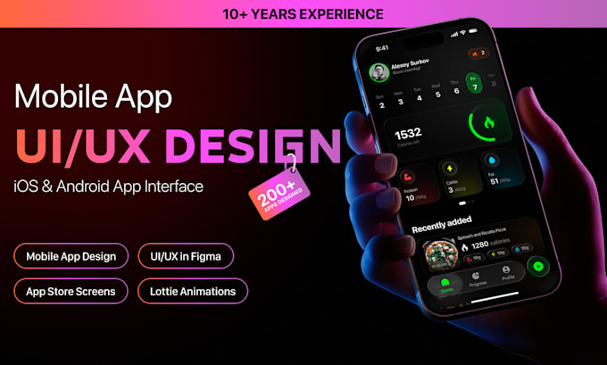 Ui ux moderne pour application mobile ios et android sur figma