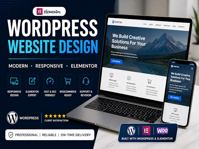 design or redesign a professional wordpress website with elementor