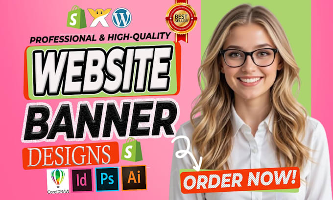 design web banners, website banner ads or image editing