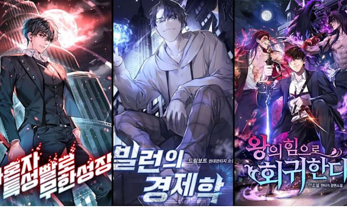 Webcomic Chapter Covers Manga anime webtoon cover design graphic novel comic book illustration ...