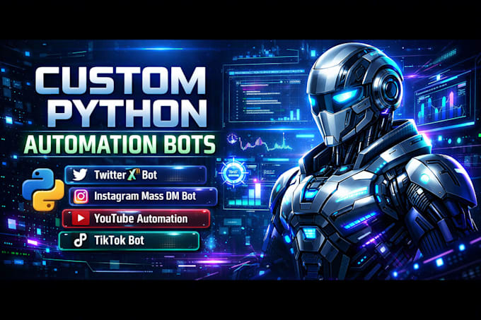 build python automation bot for twitter x, instagram mass dm, youtube, tiktok