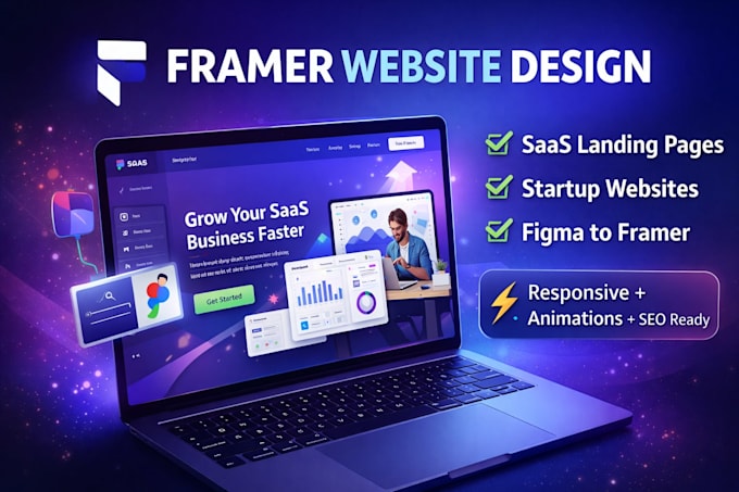 Design high converting framer landing page for saas startup or business ...