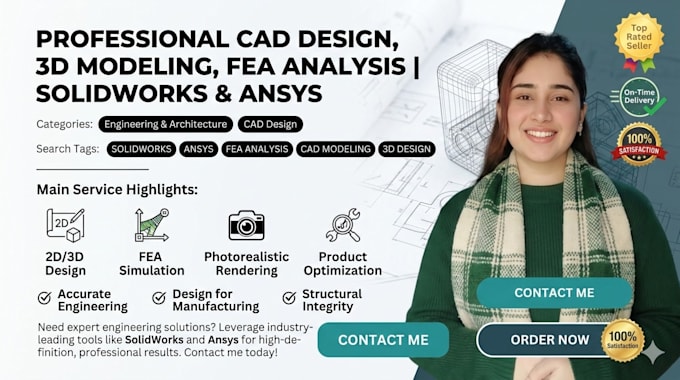 Do 3d cad modeling and 2d drawings in solidworks by Sumayaakhalid | Fiverr