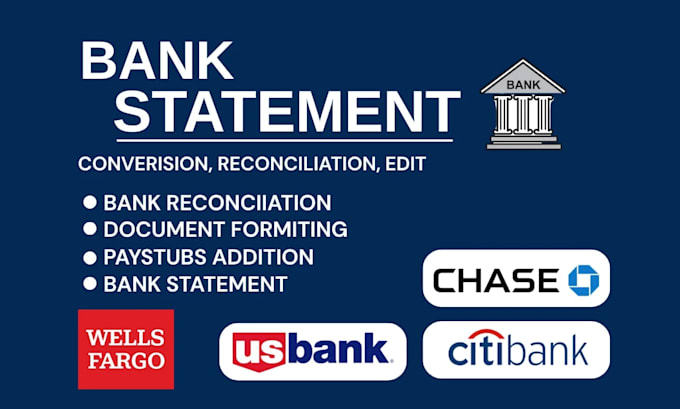 reconcile bank statement PDF to editable format