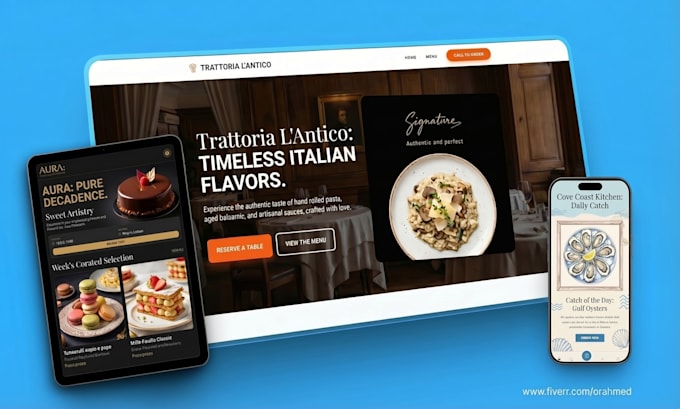 design and develop a website for your restaurant