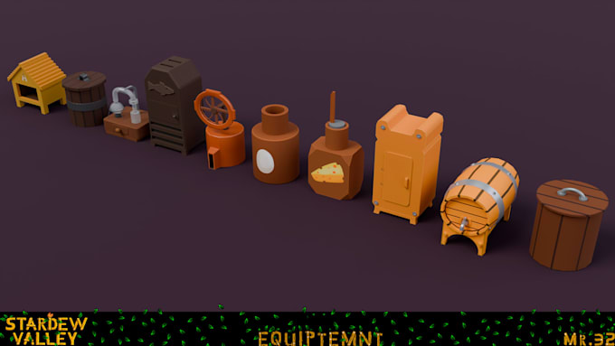 do stylized 3d modeling low mid high poly 3d props and assets for games