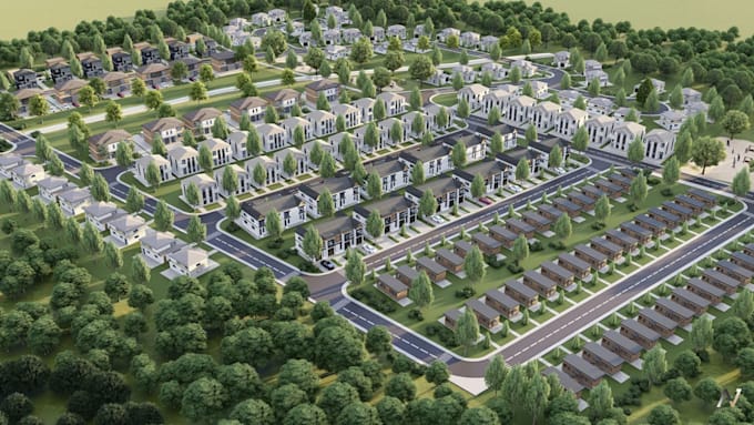 design your 3d city plan design, urban planning, master planning, 3d cityscape