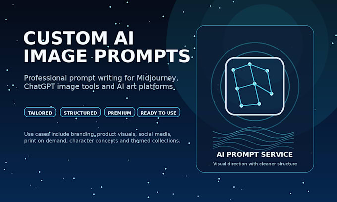 create image generation prompts for midjourney, chatgpt, or ai art tools
