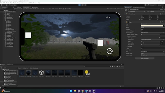 develop a mobile game prototype in unity