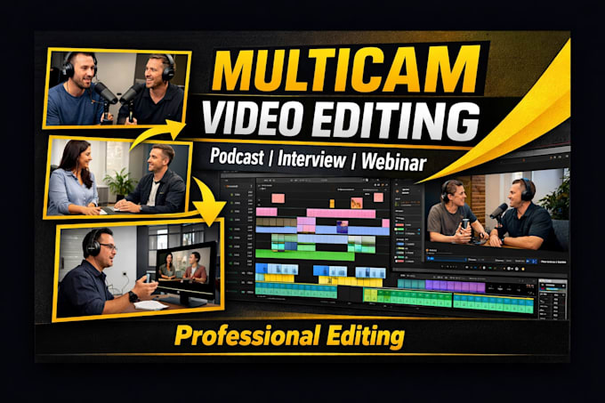 edit multicam videos for podcast, interview, news, youtube