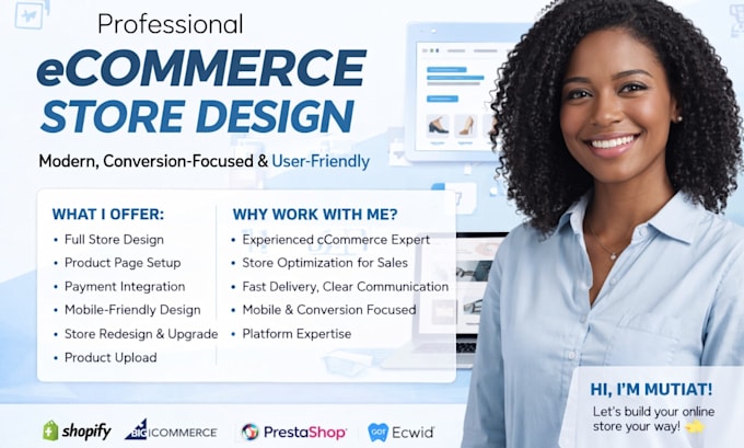 design bigcommerce ecwid bigcartel ecommerce store