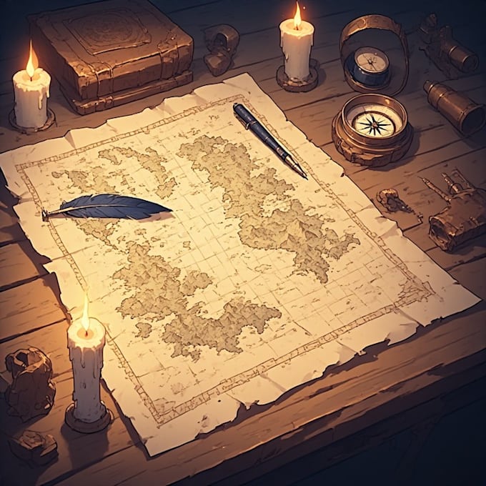 draw a custom map for fantasy, scifi, book or boardgame