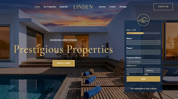 build wix property development website, company website, real estate website