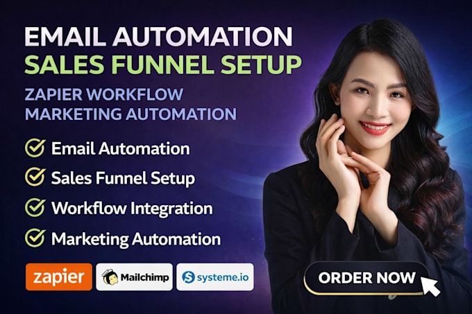email automation sales funnel zapier workflow automation mailchimp systeme io