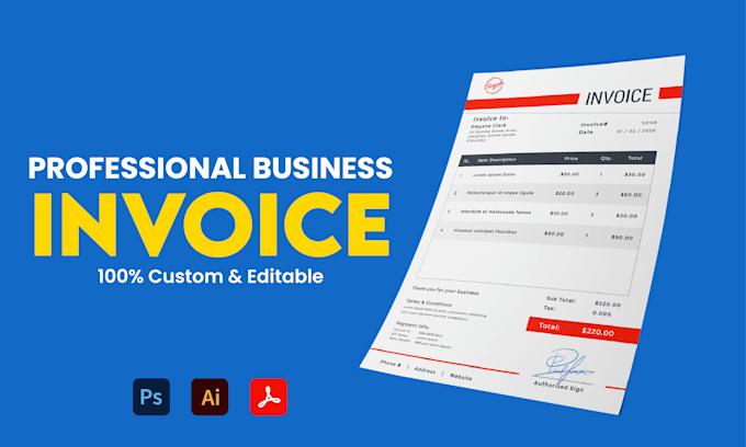 design professional business invoices and custom editable forms