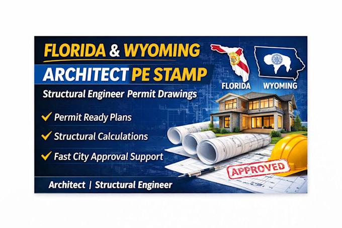 structural engineer architect florida wyoming pe stamp permit drawings