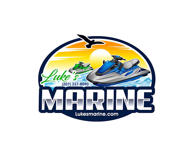 create creative and good looking jet ski logo design