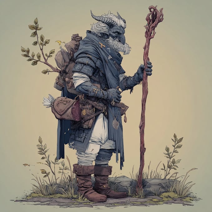 draw fantasy character and dnd character illustration