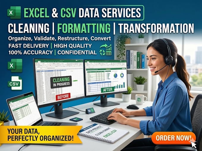 clean, format, and organize your messy excel or CSV data