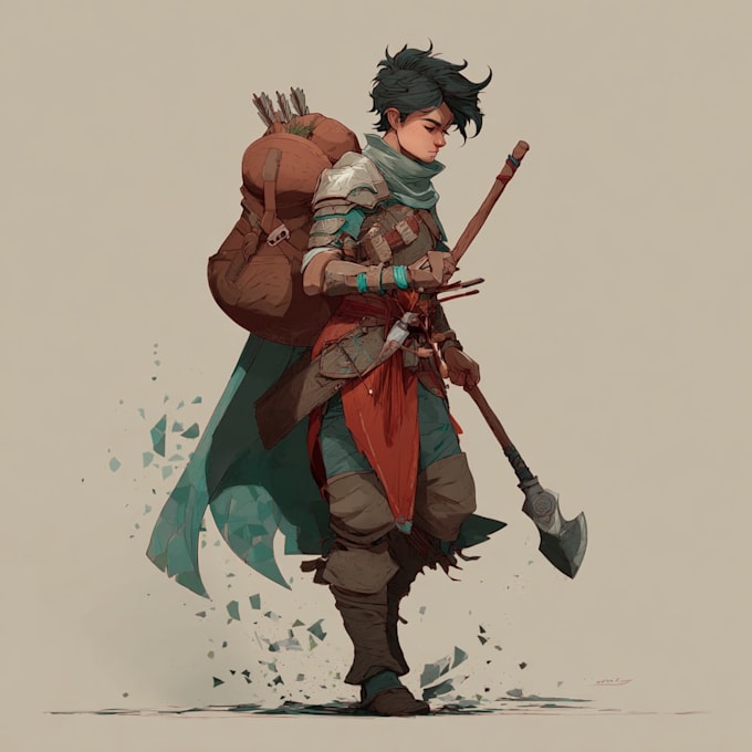 draw fantasy character and dnd character illustration